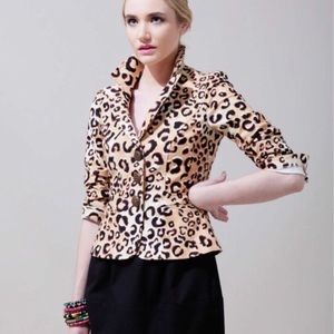 Nanette Lepore Animal Print Leopard Blazer Jacket
